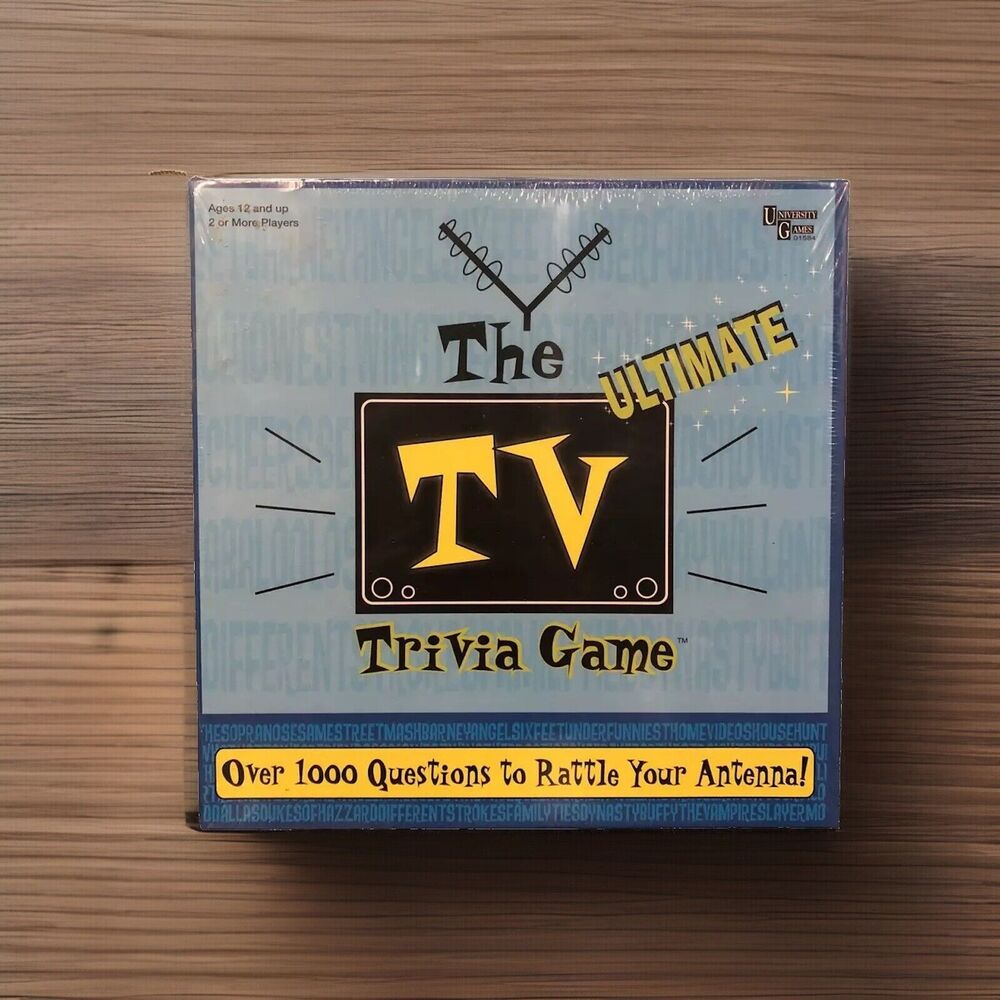 Ultimate TV Trivia Game Board University Games 2004 Family Party Ages 12+ New